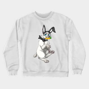 Bobtail BunnyCat: Fawn Point (Black) Crewneck Sweatshirt